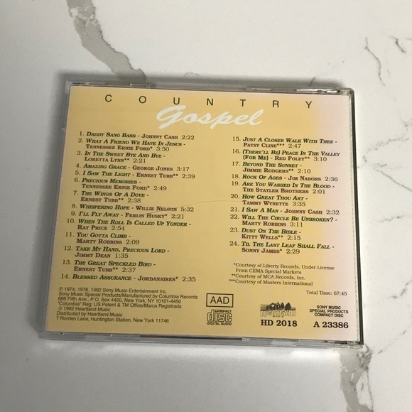 Country Gospel Various Country Artists Music CD 1992 - Picture 2 of 3